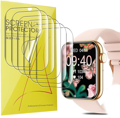Compatible for Betatree Smartwatch Screen Protector, Lamsahw Full Coverage TPU Clear Film (TPU-6 Pack)