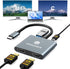Daguaika USB C to Dual HDMI Adapter 4K@60Hz, 4-in-1 HDMI Splitter for Dual