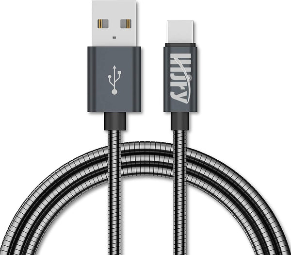 USB Type C Cable, 6.6ft 2 Pack - Metal Braided Chew Proof Fast Charging Cord for Samsung and LG