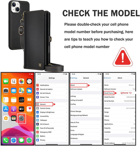 MEGSHI 13,Multi-Function 2 1 13 for Wallet Case Compatible with iPhone Detachable in Magnetic iPhone Case Wallet,Flip