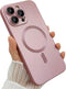 iPhone 15 Pro Max Magnetic Case for Women - Pink Matte Luxury Design, Soft Metallic Luster, Magsafe Compatible, Lens