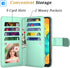 Takfox Wallet Case for Samsung Galaxy A50, PU Leather with 9 Card Slots, Folio Flip Magnetic Detachable Case (Turquoise)