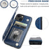 ONETOP Wallet Case for iPhone 13, PU Leather Kickstand with Card Holder, Double Magnetic Clasp, 6.1 Inch (Blue)