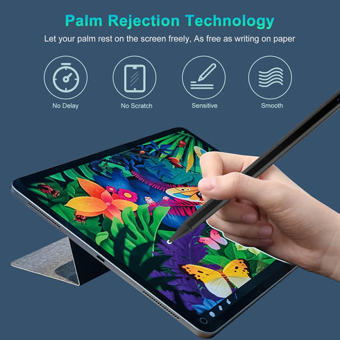 iPad 10th/9th/8/7 Generation 10.2" Stylus Pen, Rechargeable with Palm Rejection for Drawing Writing