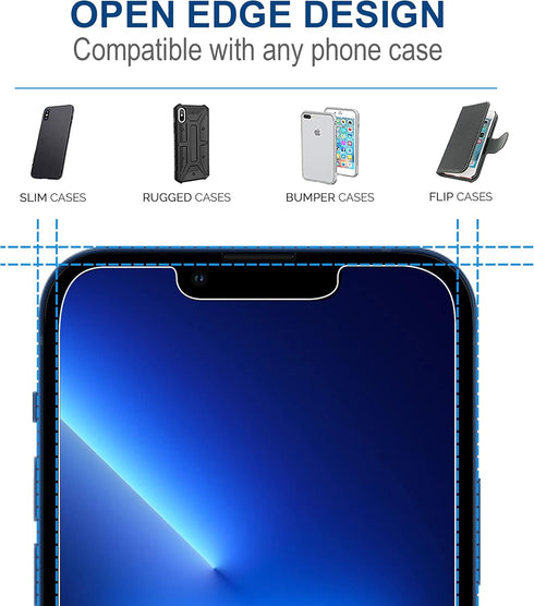 Arae HD Tempered Glass Screen Protector for iPhone 13 Pro Max / 14 Plus, 6.7", Anti-Scratch, 3 Pack, Case Compatible.