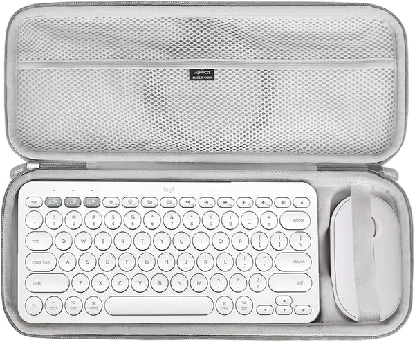 Aproca Grey Hard Travel Storage Case for Logitech K380 Multi-Device Bluetooth Keyboard and Logitech Pebble M350 / i345