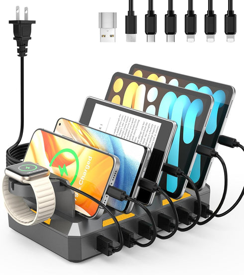 CREATIVE DESIGN Charging Station for Multiple Devices Apple - 50W USB Multi Charging Station for iPhone, iPad, Cell