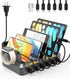 CREATIVE DESIGN Charging Station for Multiple Devices Apple - 50W USB Multi Charging Station for iPhone, iPad, Cell