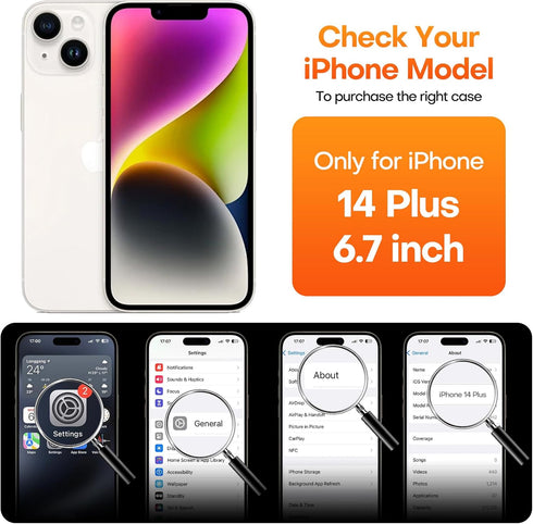 CellEver Heavy-Duty Silicone Case for iPhone 14 Plus - Military Drop Protection, Camera Shield, Scratch-Free Interior, Black