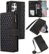 Asuwish Wallet Case for Samsung Galaxy S23 Ultra 5G - Black, 6.8", with Tempered Glass, Wrist Strap & Card Holder.