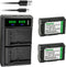 Kastar 2-Pack CGR-S602 Battery and LTD2 USB Charger Compatible with Panasonic Lumix DMC-L1, DMC-L1K Cameras