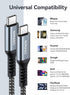 NIMASO USB C to C Cable 4-Pack (10ft, 6.6ft, 3.3ft, 1ft) for iPhone 15, iPad Mini 6, MacBook Pro, Galaxy S23, Switch.