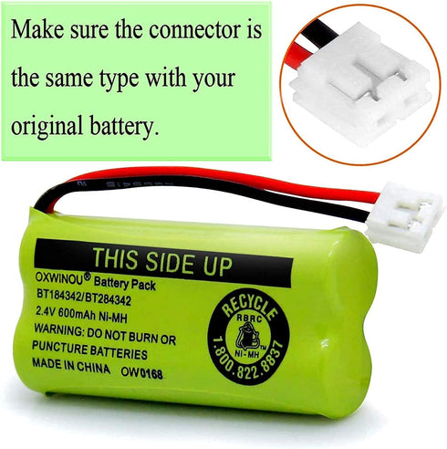 2.4v Replacement Battery Compatible with Phone CS6209 CS6219 DS6151, BT184342 BT284342 BT183348, 2-Pack