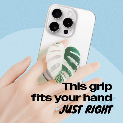 On The Grip (Albo OnTheGrip Compatible with Magsafe Magnetic Cute Acrylic Tropical Leaf Design Collapsible Mobile Phone