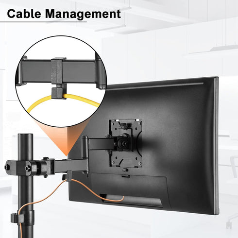 PUTORSEN Universal VESA Pole Mount, Full Motion TV Pole Mount Fits 17 to 32 inch Screens, with Removable 75mm and 100mm