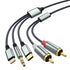Lightning to RCA Cable Audio Aux Adapter (10.3M), RCA to 3.5mm Cable, USB C to 2 RCA Audio Cable (3 in 1) for Power