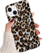 J.west Case Compatible with iPhone 13 6.1 inch, Sparkly Animal Leopard Print Pattern Glitter Translucent TPU