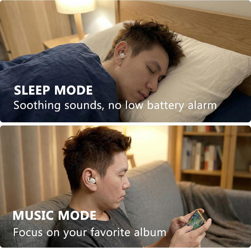 6H Invisible Sleep Earbuds, Bluetooth, Noise Reduction, Touch Control, Playtime, Timer, Music and Sleep Mode, Sleeping