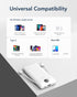 VEGER Portable Charger 10000mAh, Built-in Cables & Wall Plug, Slim Fast Charging Power Bank for iPhone & More - White