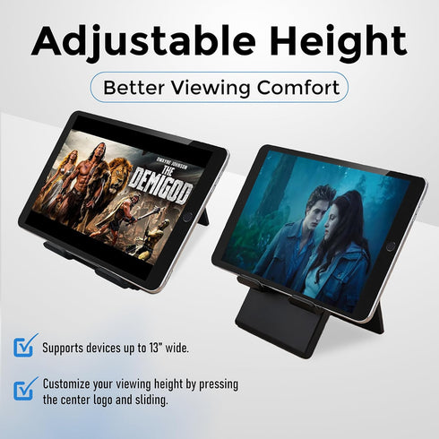 tabtoday 13", Tablet Stand, Adjustable Height, Phone Stand, Tablet and Phone Holder for Desk, Fits Tablets up
