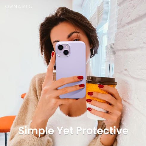 ORNARTO 14 6.1, 3 6.1 Inch-Pastel Compatible with iPhone Case Slim Liquid Silicone Layers Full Phone Covered Soft Gel