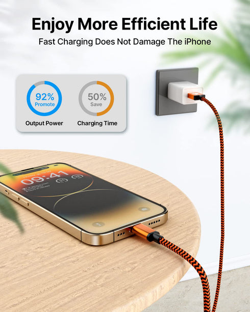 Aioneus 3ft iPhone Charger Cord 3-Pack, MFi Certified Lightning Cable, Fast Charging, Nylon Braided, Compatible with