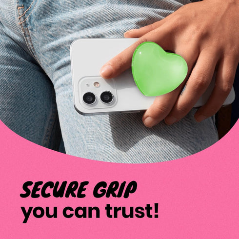 On The Grip OnTheGrip Compatible with Magsafe Magnetic Cute Glass Heart Design Collapsible Mobile Phone Grip Stand