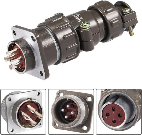 uxcell Aviation Connector, 20mm 4P 25A 250V P20-4 Waterproof Male Wire Panel Connector
