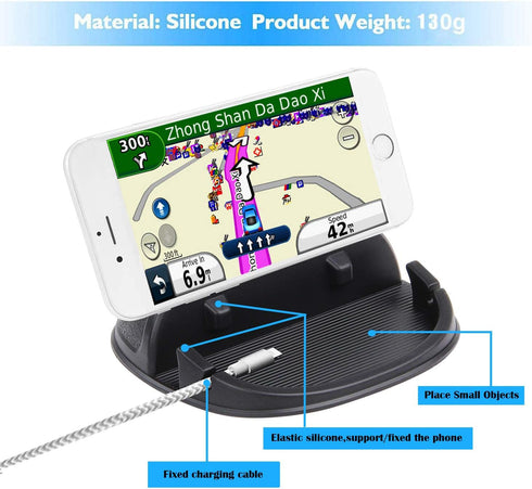 Car Cell Phone Holder Dashboard Phone Holder Phone Mount for Car Anti-Slip Silicone Car Pad Phone Stand Compatible with iPhone,Samsung,Android Smartphones