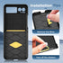 VEGO Black Case for Motorola Razr 2023 - Shockproof, Full Body, Hinge Protection, Built-in Screen Protector & Kickstand.
