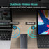 Ultra Small Bluetooth Wireless Mouse, Dual Mode (BT+2.4G) Noiseless Rechargeable Mouse with Case, Portable
