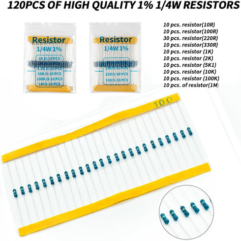 Electronics Basic Kit with Power Supply Module, Breadboard, Jumper Wire, LED, Resistor, 300+ pcs Sensors and Components