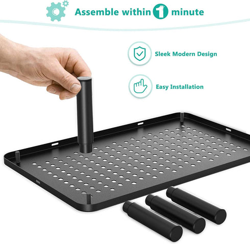 WALI Computer Monitor Stand for Desk, Adjustable Laptop Riser with Underneath Storage for Office, Home, School