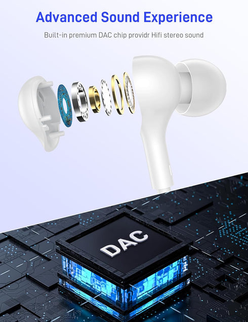 USB C Headphones for Apple iPhone 15 Plus, iPad, Google Pixel 8 8A, Samsung Galaxy S24 S23 S22 S21 Ultra Wired Earbuds