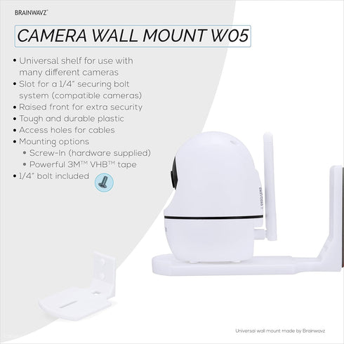 Screwless Wall Mount Small Shelf for Baby Monitors and Security Cameras, Easy Install, No Mess Shelves