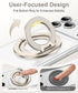 CAPRARO 360 17/16/15/14/14 Magnetic Phone Ring Holder for MagSafe, Dual-Side Magnetics, Rotation Gym Phone Stand Grip
