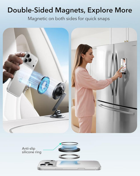 ESR Grip,360 17e/17-12, (2 for MagSafe Phone Grip, Dual-Side Magnetic Phone Adjustable Thin Magnetic Ring Holder