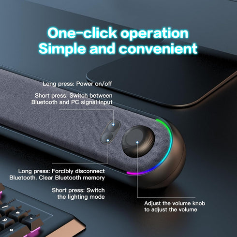ICOREBEI 5.3, Desktop Computer Speakers, Stereo Soundbar, Bluetooth USB/USB-C Power and Audio Transmission