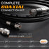 G-PLUG 40FT RG6 Coaxial Cable Connectors Set - High-Speed Internet, Broadband and Digital TV Aerial, Satellite Cable Extension - Weather-Sealed Double Rubber O-Ring and Compression Connectors Black