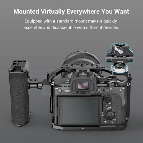 SmallRig Quick Release Camera Monitor Mount with Cold Shoe, Supports 360° Swivel and 170° Tilt for 5" & 7" Monitors
