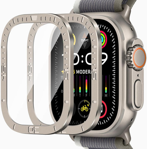 Apple Watch Ultra 2 Screen Protector 49mm - 2 Pack, Touch Sensitive, Anti-Scratch HD Tempered Glass with Titanium Alloy