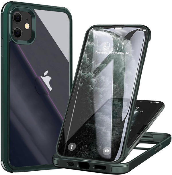 UBUNU for iPhone 12/iPhone 12 Pro Case with Screen Protector, Built-in Tempered Glass, 2024 Upgraded Dual Layer Clear