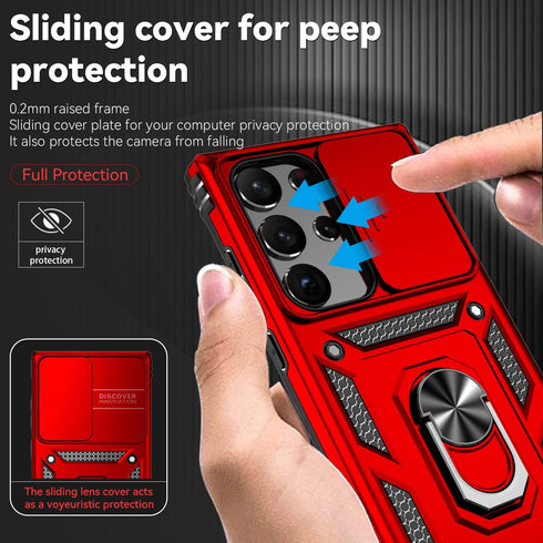 SunStory Military-Grade Protective Phone Case for Samsung Galaxy S23 Ultra, with HD Screen Protector, Kickstand & Slide