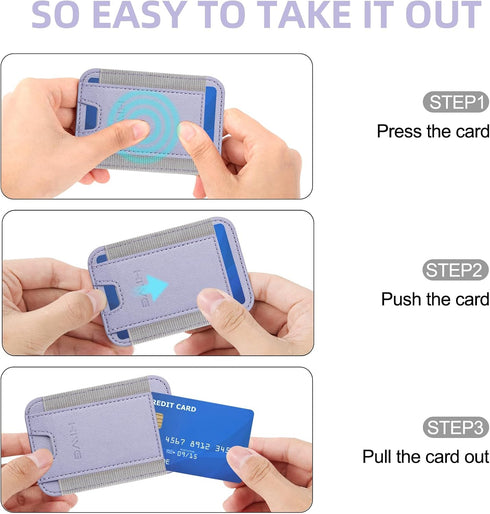 HiWe for MagSafe Wallet, Magnetic Card Holder for iPhone 15/14/13/12 Series, Minimalist Leather Wallet, RFID Blocking