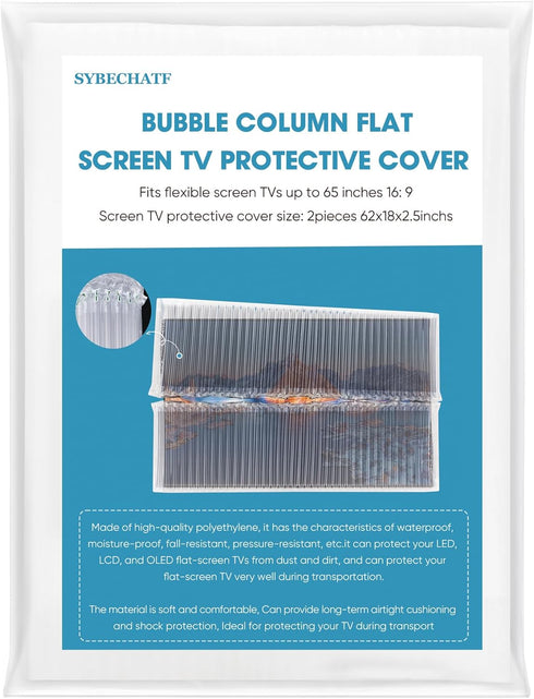 Flat Screen TV Protective Cover, Inflatable Bubble Column Fits Up to 62''W x 36''H TV for Moving or Storing