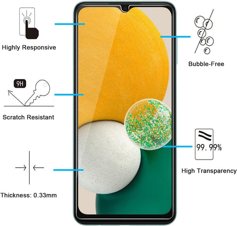 NEW'C [3 Pack Designed for Samsung Galaxy A13 4G / Galaxy A13 5G, Screen Protector Tempered Glass, Case Friendly Anti Scratch Bubble Free Ultra Resistant