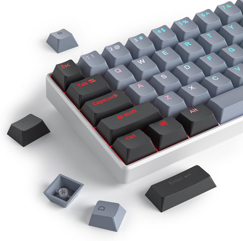 Guffercty kred 61-Keys PBT 60% Keycaps, Shine-Through OEM Profile, Backlit US Layout for 60% Mechanical Keyboard (61