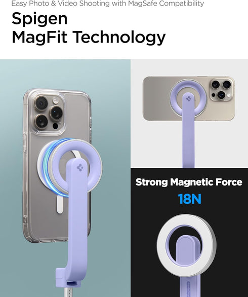 Spigen S571W MagSafe Selfie Stick Tripod Stand with Bluetooth Remote Control, 24" Extendable for iPhone 16/15/14/13