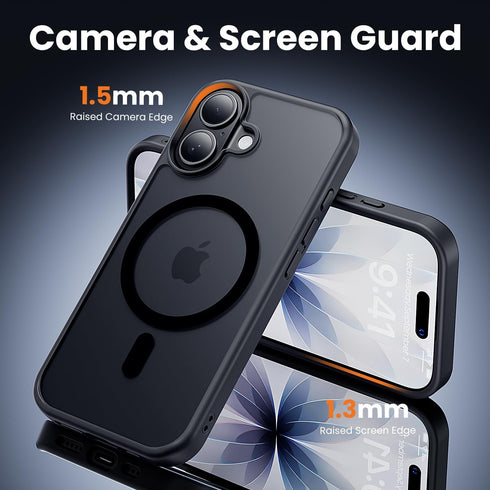 toushion 3 1 17 Protector*1 Protector*1,Matte in for iPhone Case Matte Black,Fits MagSafe, Screen Camera Lens Skin