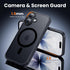 toushion 3 1 17 Protector*1 Protector*1,Matte in for iPhone Case Matte Black,Fits MagSafe, Screen Camera Lens Skin